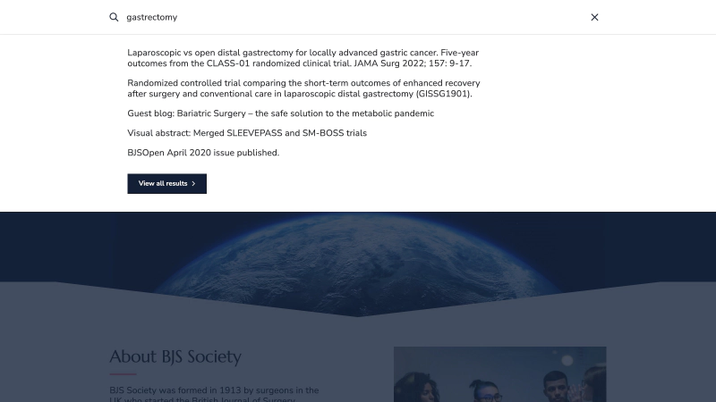 Journal live suggested search results